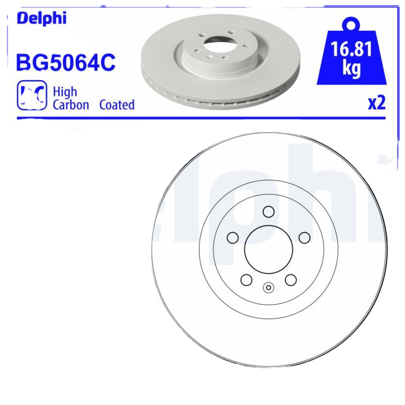 DELPHI Brzdový kotúč BG5064C