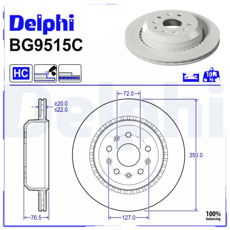 DELPHI Brzdový kotúč BG9515C