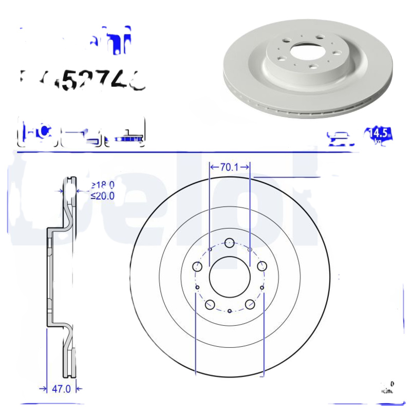 DELPHI Brzdový kotúč BG5274C