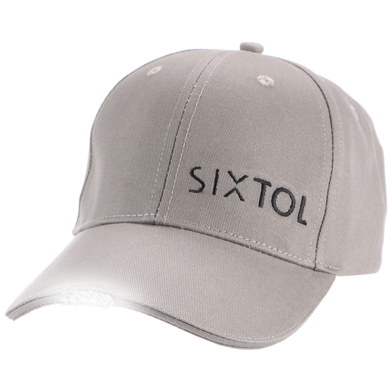 Kšiltovka s LED světlem B-CAP 25lm, nabíjecí, USB, univerzální velikost, šedá