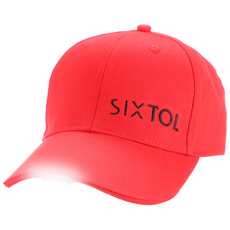 Kšiltovka s LED světlem B-CAP 25lm, nabíjecí, USB, univerzální velikost, červená
