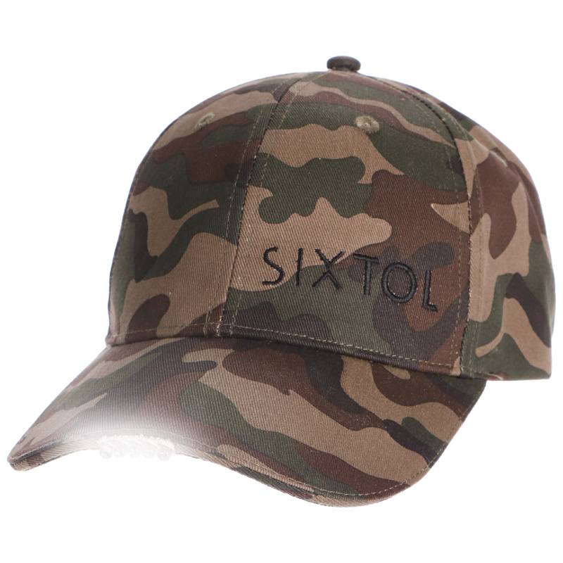 Kšiltovka s LED světlem B-CAP 25lm, nabíjecí, USB, univerzální velikost, maskáčová