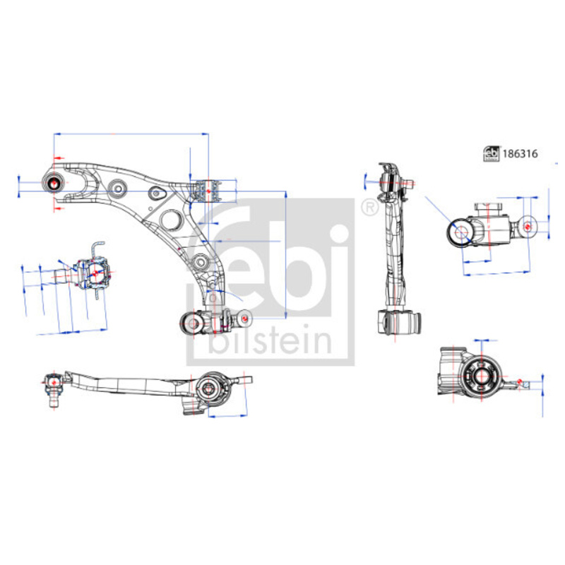 FEBI BILSTEIN Rameno zavesenia kolies 186316