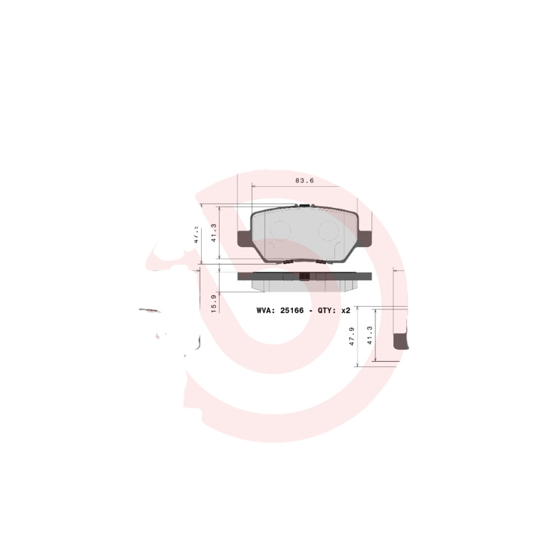 BREMBO Sada brzdových platničiek kotúčovej brzdy P28078