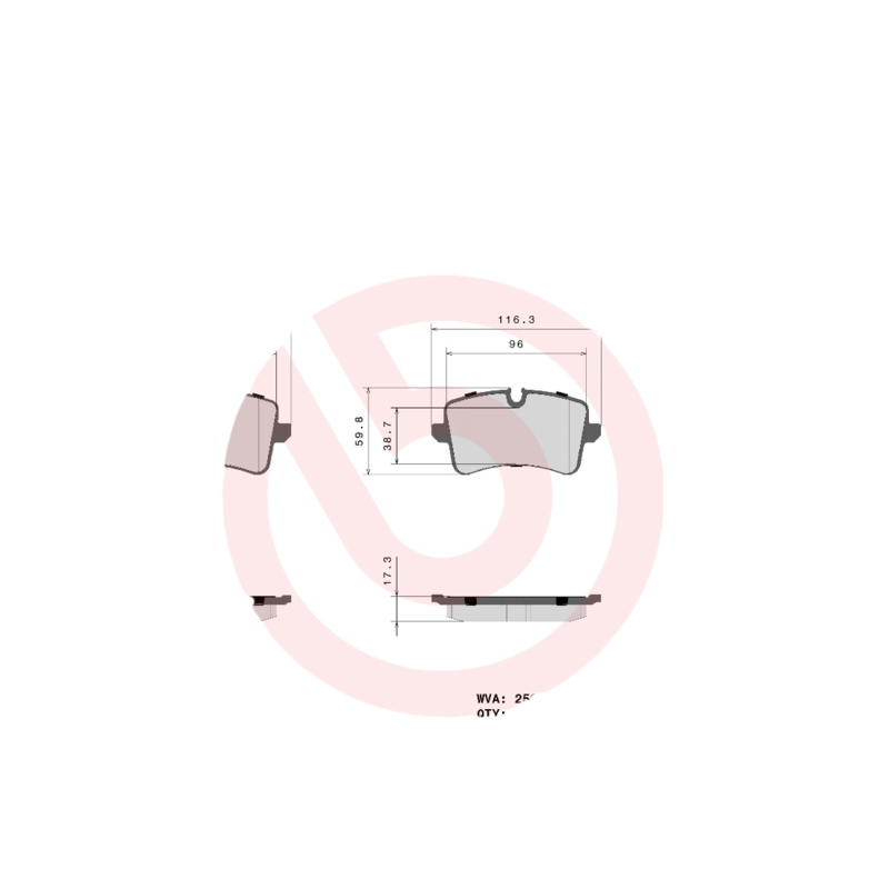 BREMBO Sada brzdových platničiek kotúčovej brzdy P85150