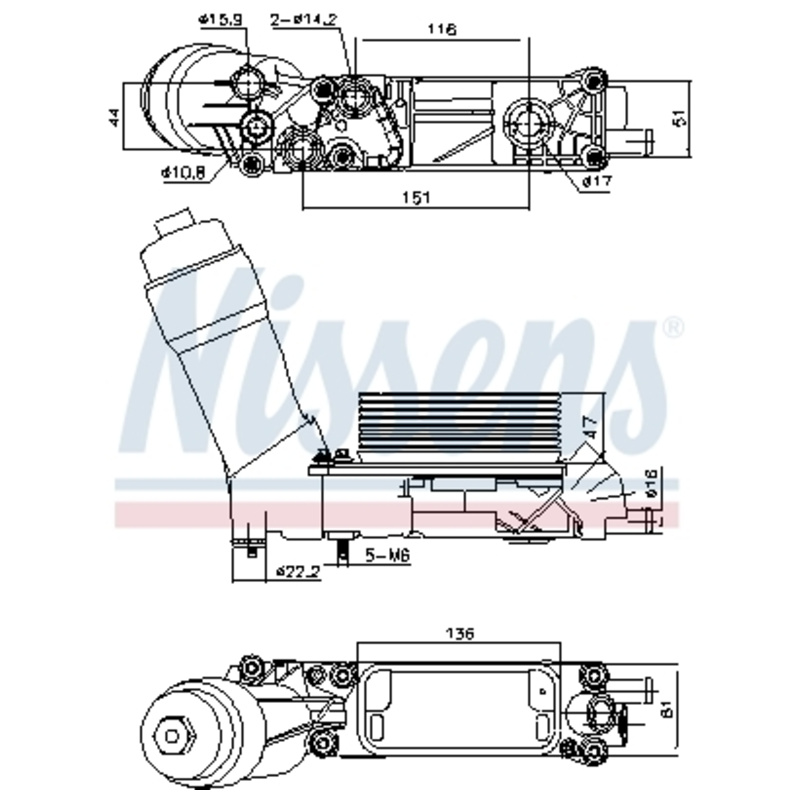 NISSENS Chladič motorového oleja 91335