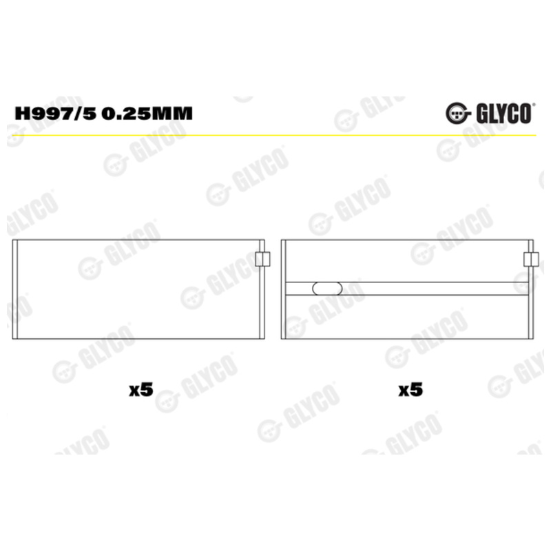 GLYCO Ložisko kľukového hriadeľa H9975025MM