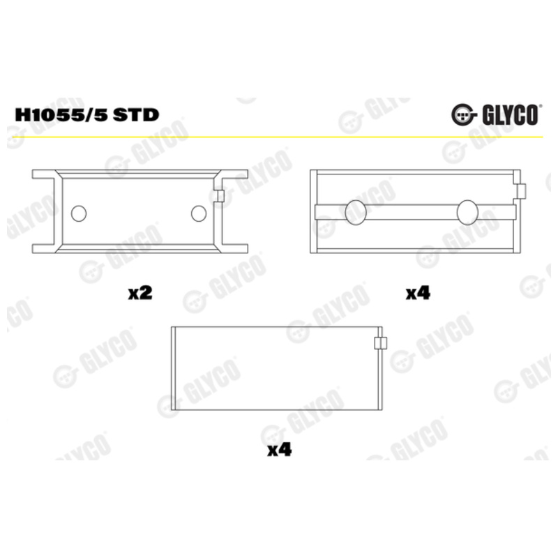 GLYCO Ložisko kľukového hriadeľa H1055/5 STD