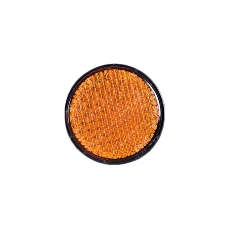 univerzální odrazka kulatá, plastový držák se šroubem, oranžová (průměr 60 mm)