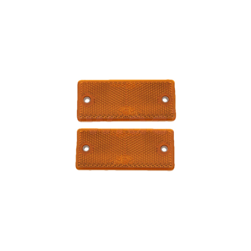 E-shop univerzální odrazka obdélník s dvěma otvory pro uchycení, oranžová (90x40 mm) 2 ks