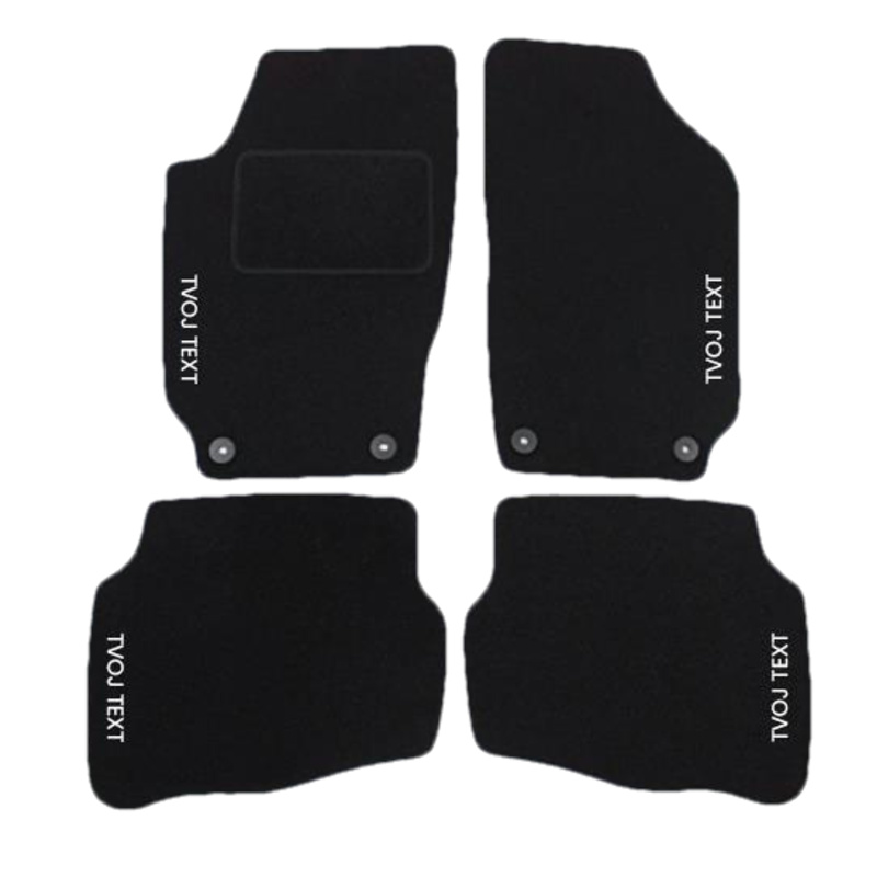 Premium black velúrové autokoberce Audi, Text na bok, všetky 4, Čierna, LuedickitalD