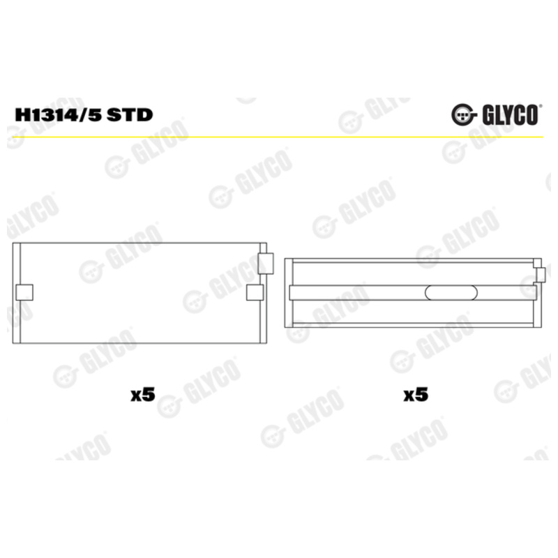 GLYCO Ložisko kľukového hriadeľa H13145STD