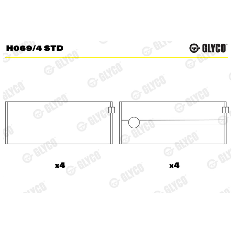 GLYCO Ložisko kľukového hriadeľa H0694STD