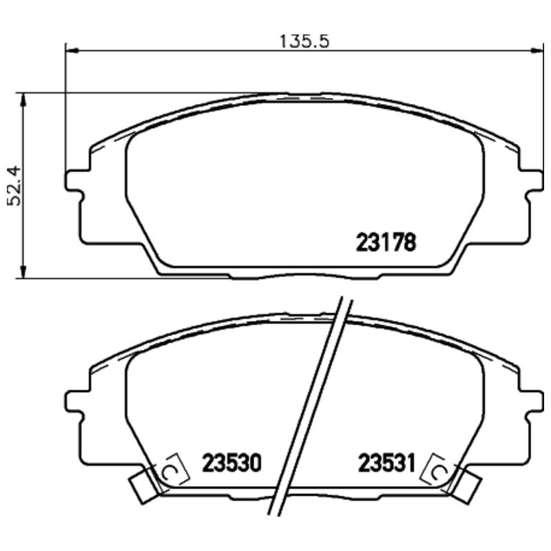 HELLA Sada brzdových platničiek kotúčovej brzdy 8DB 355 009-731