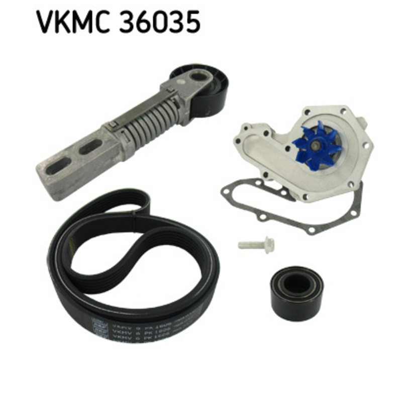 SKF Vodné čerpadlo + sada klinového remeňa VKMC36035