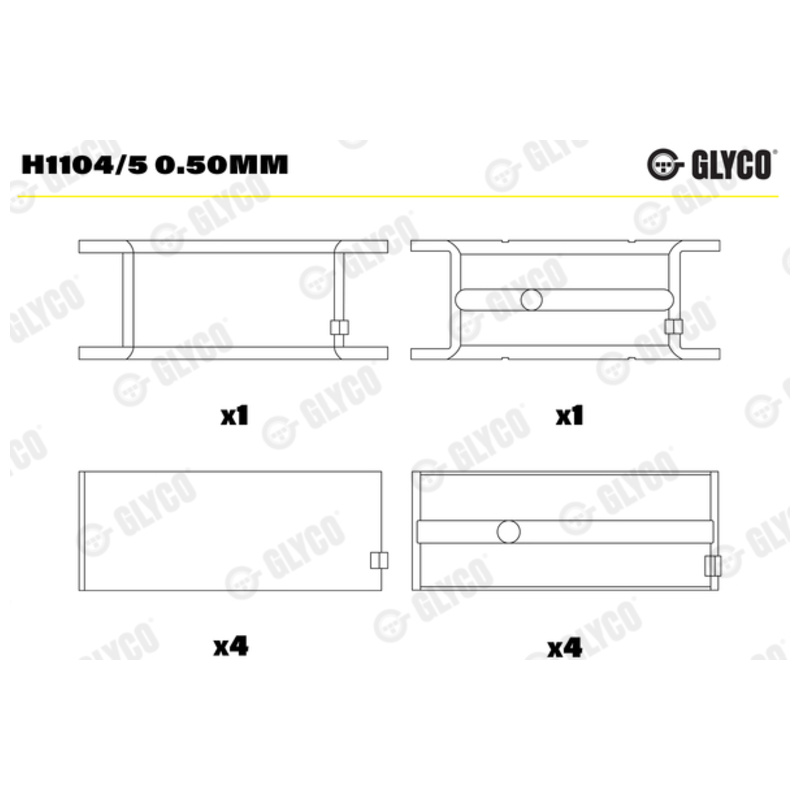GLYCO Ložisko kľukového hriadeľa H11045050MM