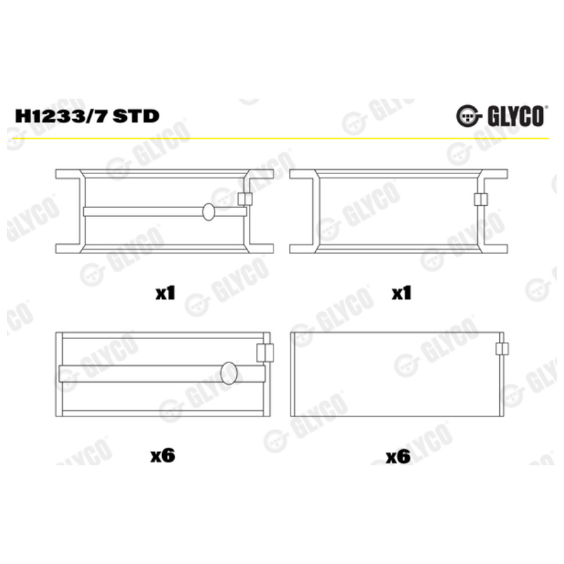 GLYCO Ložisko kľukového hriadeľa H12337STD