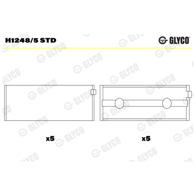 GLYCO Ložisko kľukového hriadeľa H12485STD