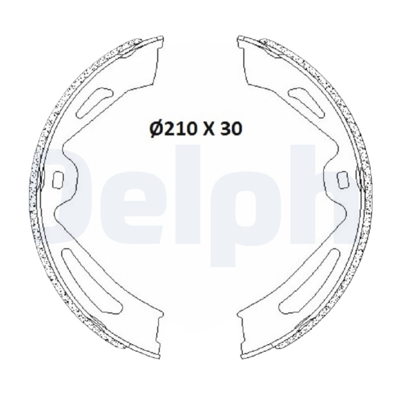 DELPHI Sada brzd. čeľustí parkov. brzdy LS2179