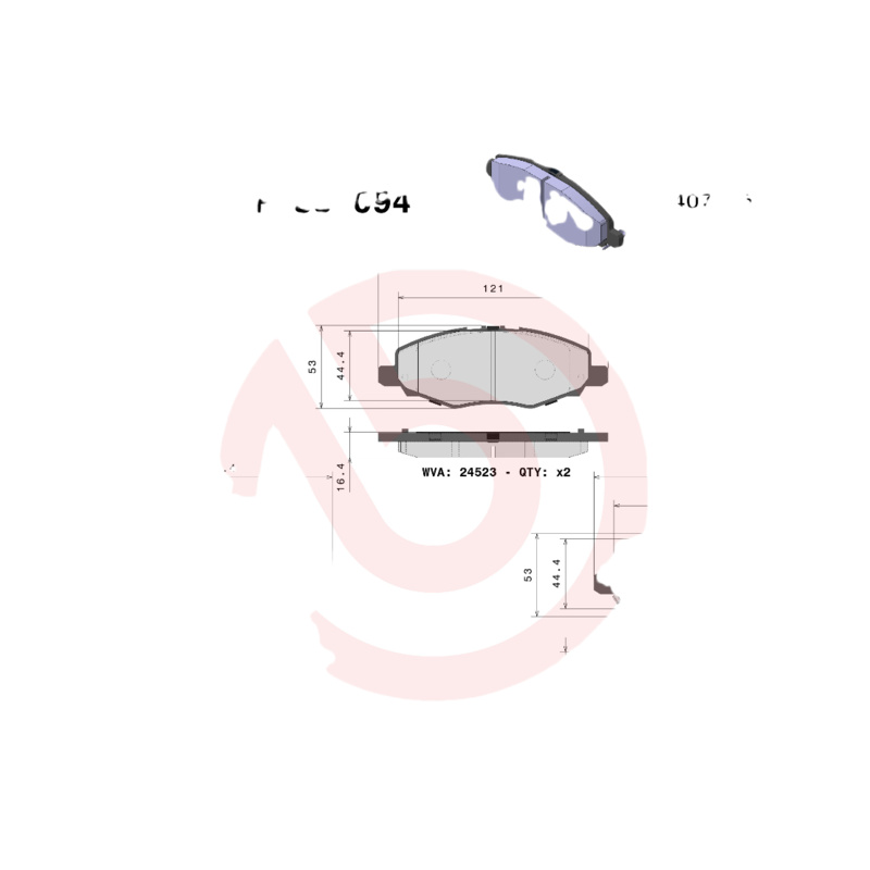 BREMBO Sada brzdových platničiek kotúčovej brzdy P83094