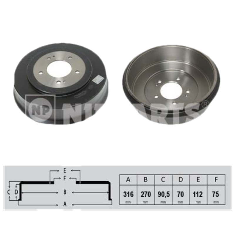 NIPPARTS Brzdový bubon J3400500