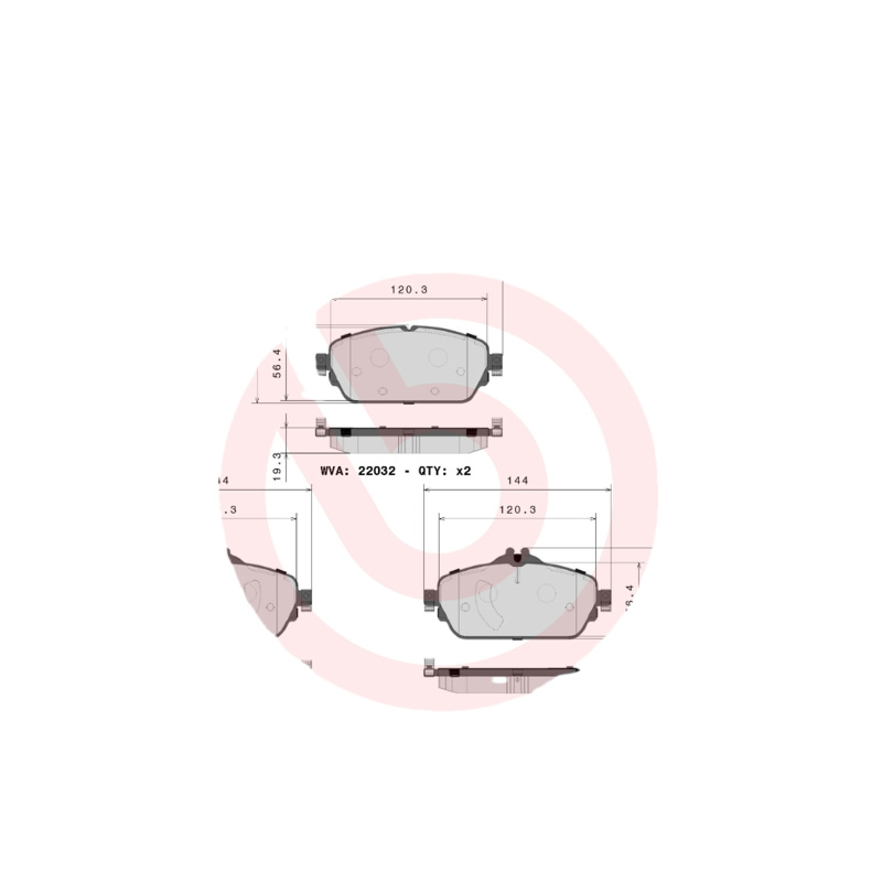 BREMBO Sada brzdových platničiek kotúčovej brzdy P50119NX