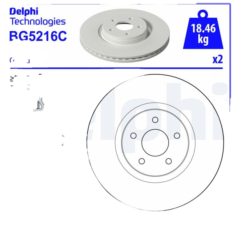DELPHI Brzdový kotúč BG5216C