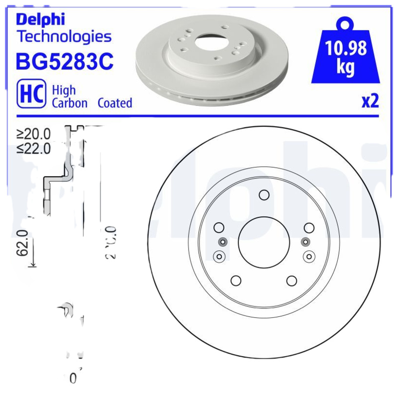 DELPHI Brzdový kotúč BG5283C