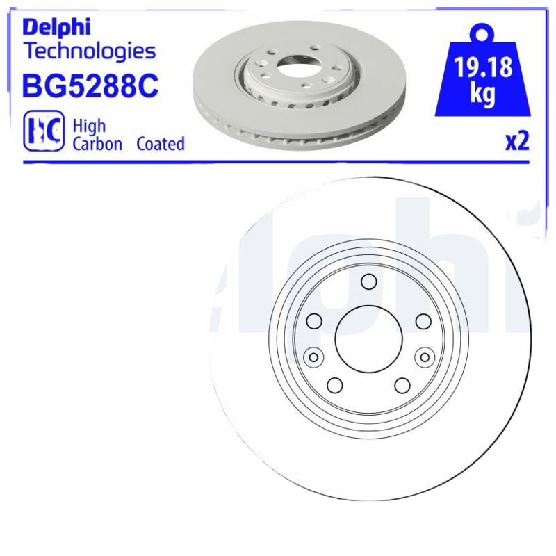 DELPHI Brzdový kotúč BG5288C