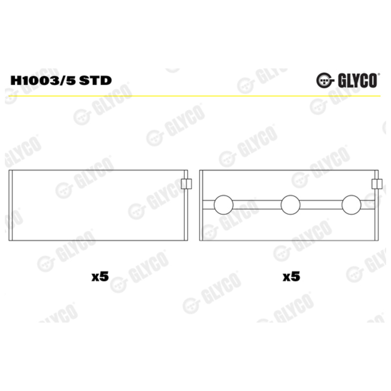 GLYCO Ložisko kľukového hriadeľa H1003/5 STD
