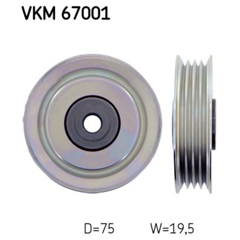 SKF Vratná/vodiaca kladka rebrovaného klinového remeňa VKM67001