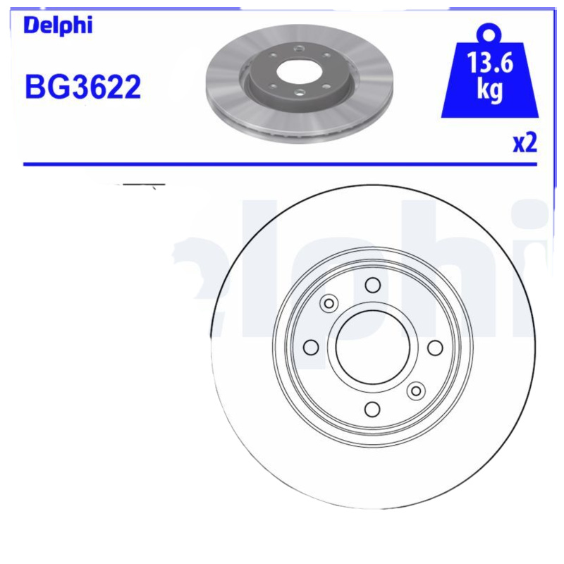 DELPHI Brzdový kotúč BG3622