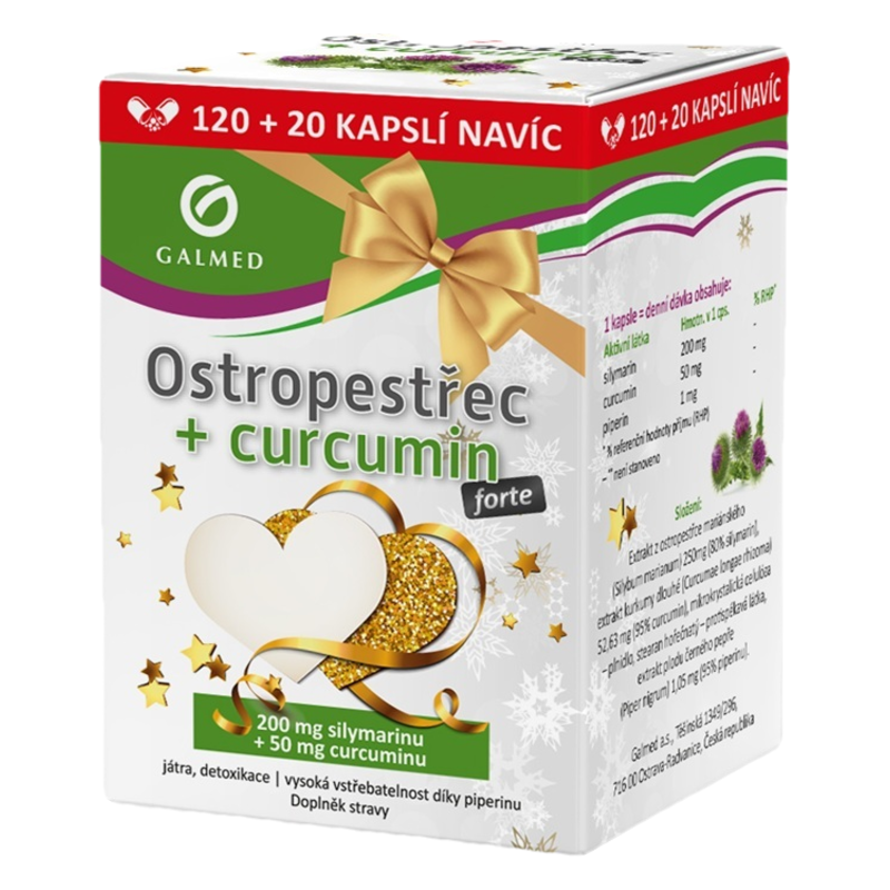 Galmed Vánoční Balení Ostropestřec+Curcumin Forte Cps 120+20